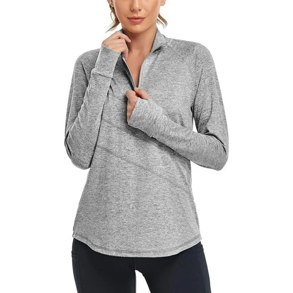 Cucuchy  Womens V Neck Golf Polo Shirts Moisture Sports Workout Tops - A-Grey - Picture 1 of 6